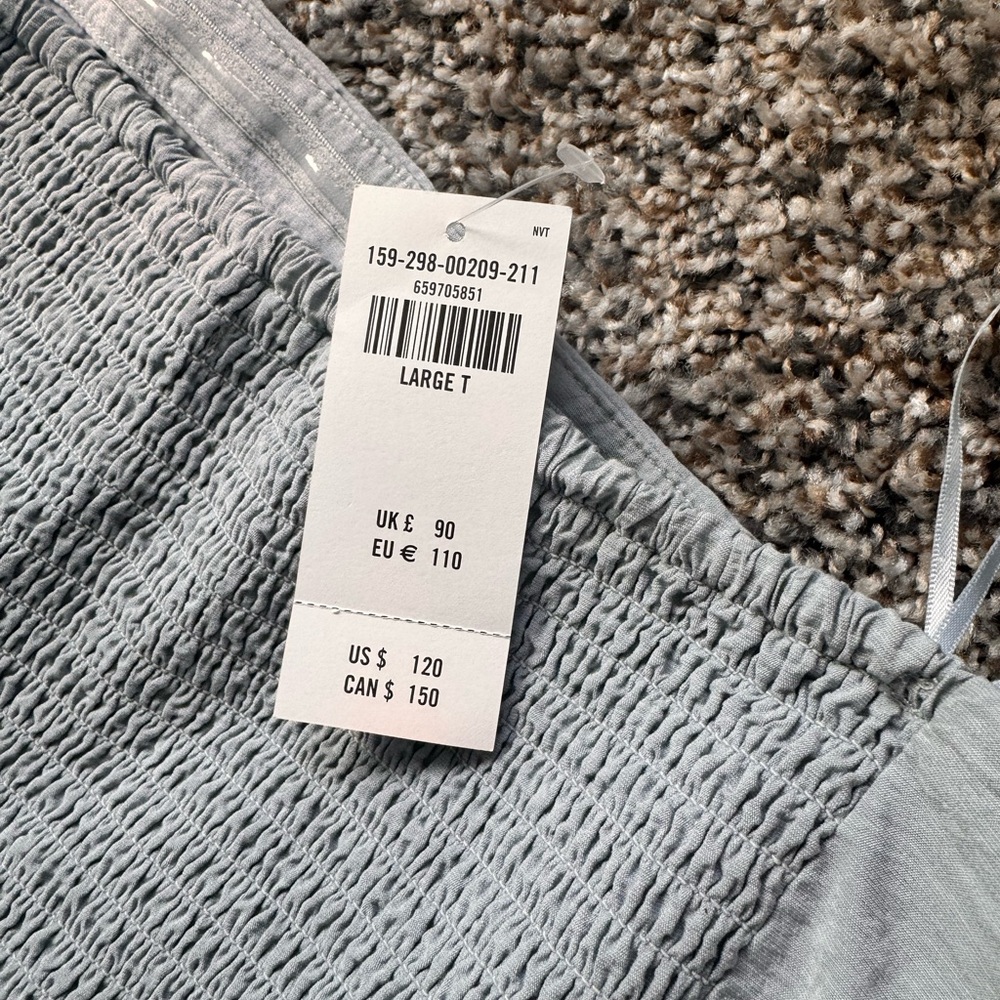 Abercrombie & Fitch Emerson Off Shoulder Light Blue Maxi Dress - Picture 3 of 5